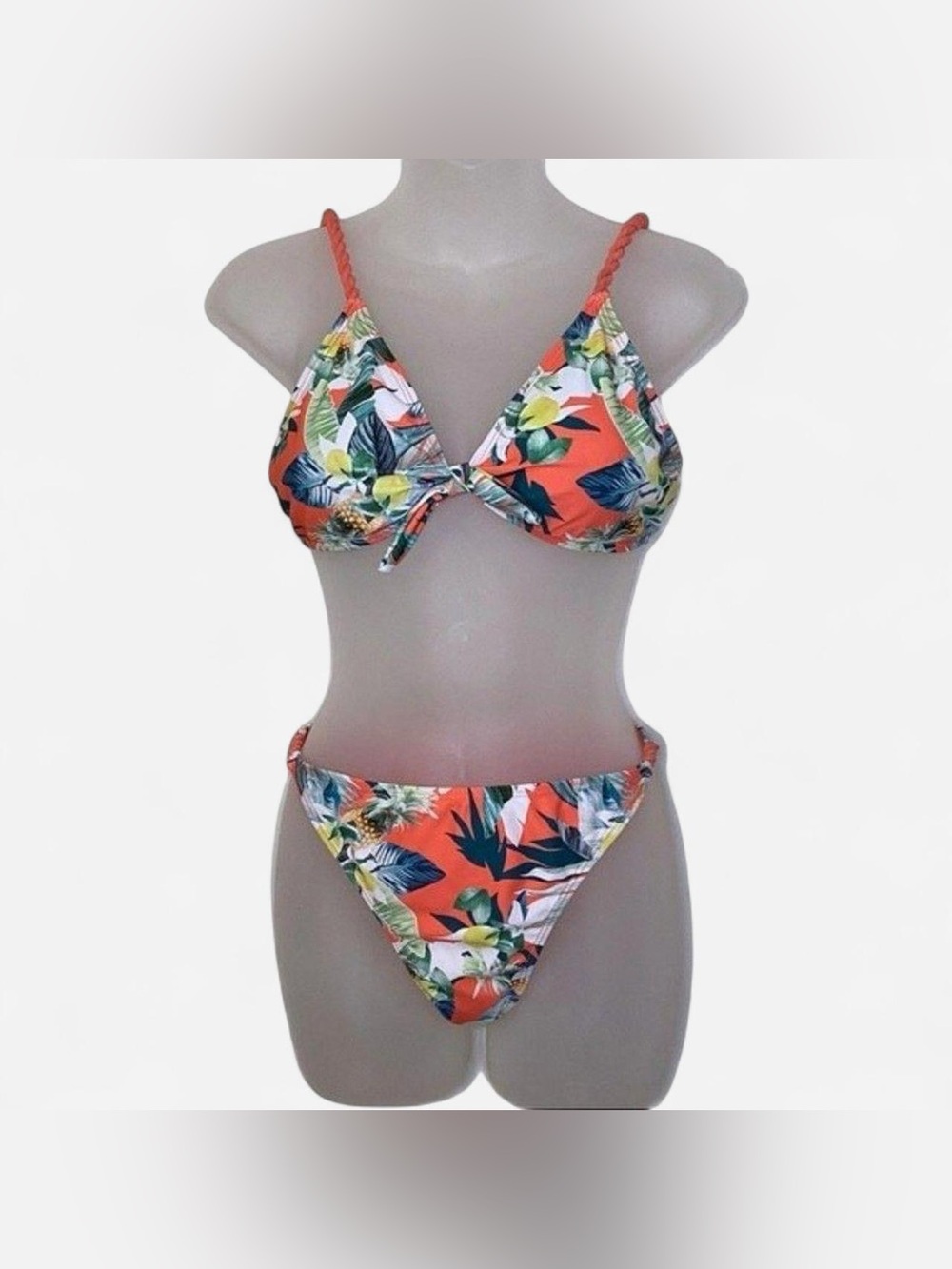 Vigoss Tropical Floral Bikini Set Coral Size M